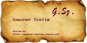 Gaszner Szelim névjegykártya